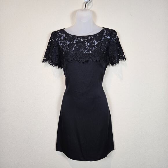 Milly Chelsea Silk Lace Dress Cocktail Black Party Designer Mini USA New Women 4 - Picture 1 of 14